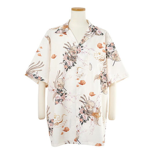 Flower, bird and fan shirt