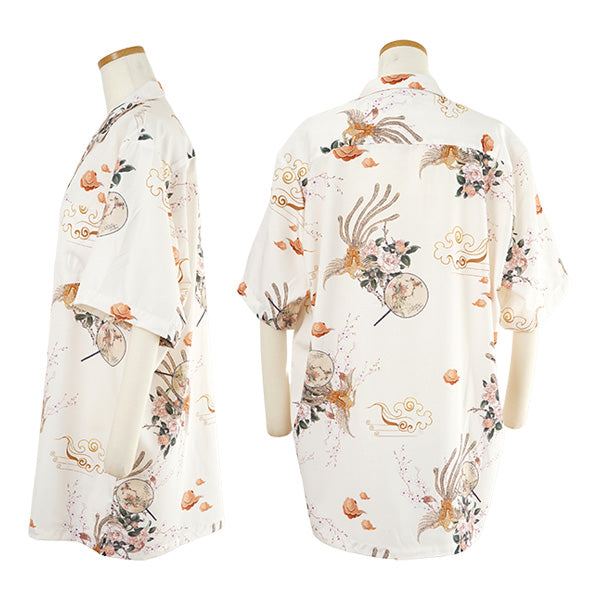 Flower, bird and fan shirt