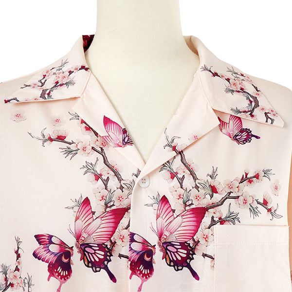 Pink butterfly and flower shirt