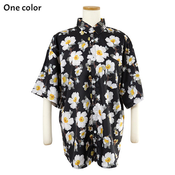 White digital flower shirt