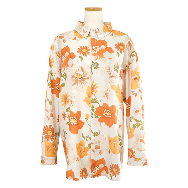 Orange retro flowers