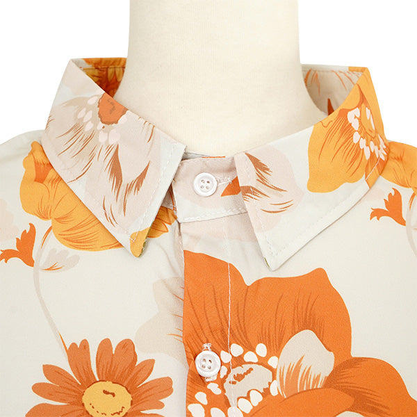 Orange retro flowers