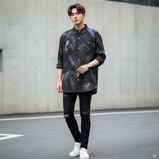 Dark mixed color marble