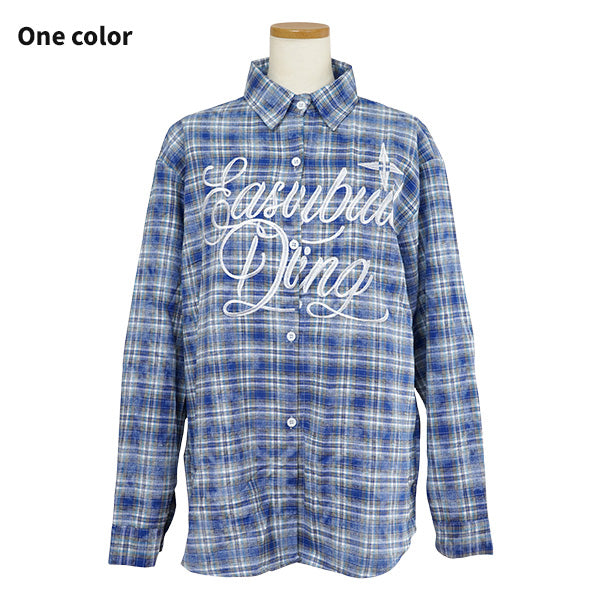 Embroidery and blue check
