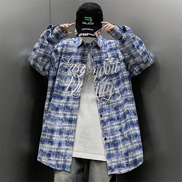 Embroidery and blue check