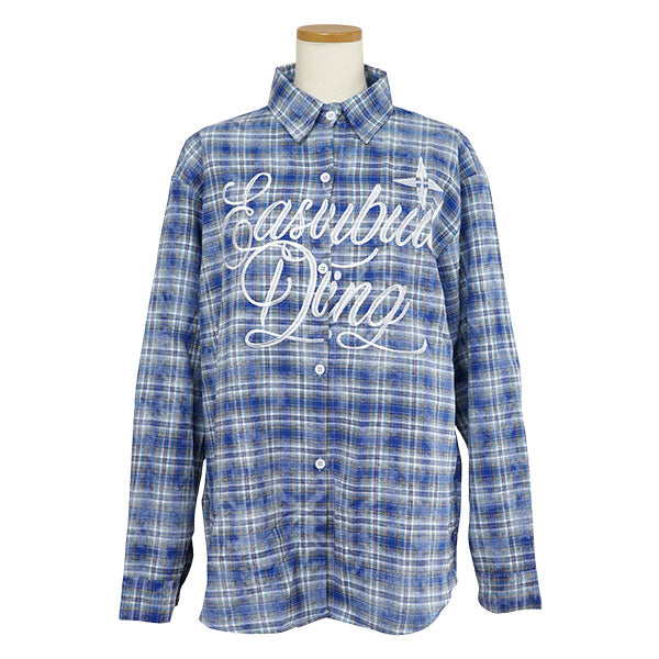 Embroidery and blue check