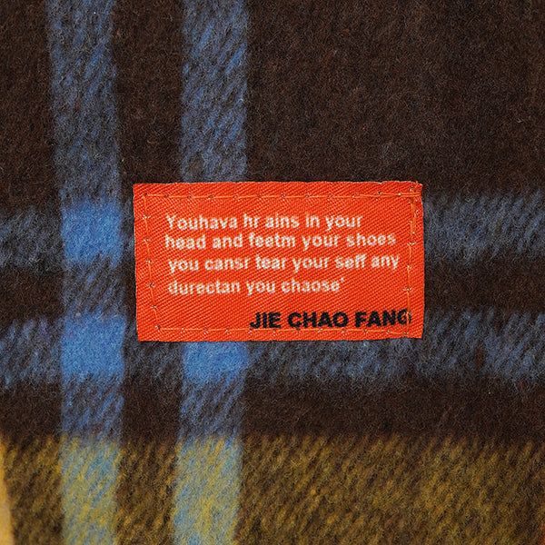 Embroidered patch, brushed check