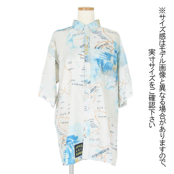マッププリント 半袖ビッグシャツ