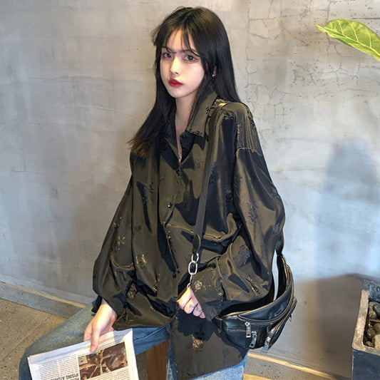 バラモノグラム マットサテンシャツ