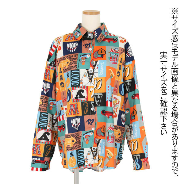 カラフルレトロパターン シャツ