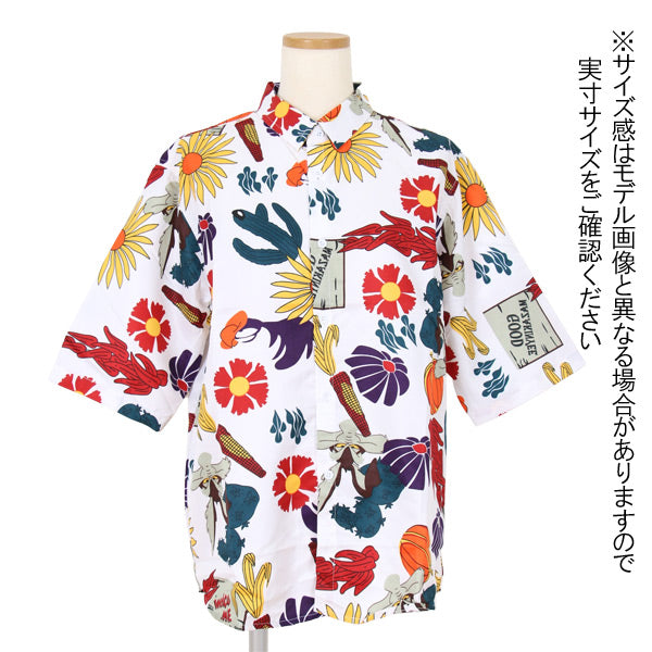 ボタニカル柄カラフルプリントシャツ