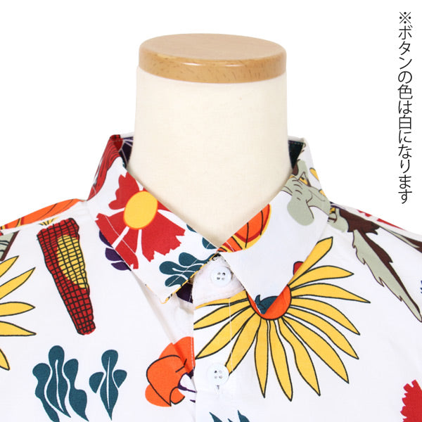 ボタニカル柄カラフルプリントシャツ