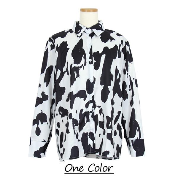 COW柄ビッグシルエット長袖シャツ
