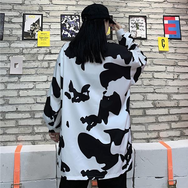 COW柄ビッグシルエット長袖シャツ