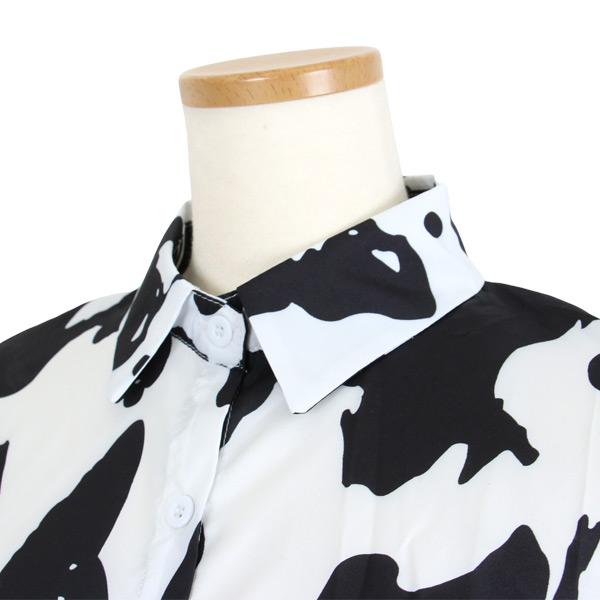 COW柄ビッグシルエット長袖シャツ