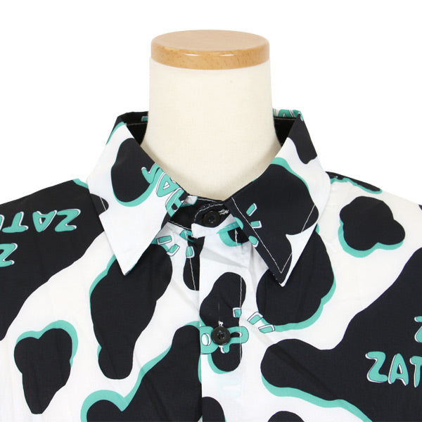 POPなCOW柄のビッグシルエット長袖シャツ