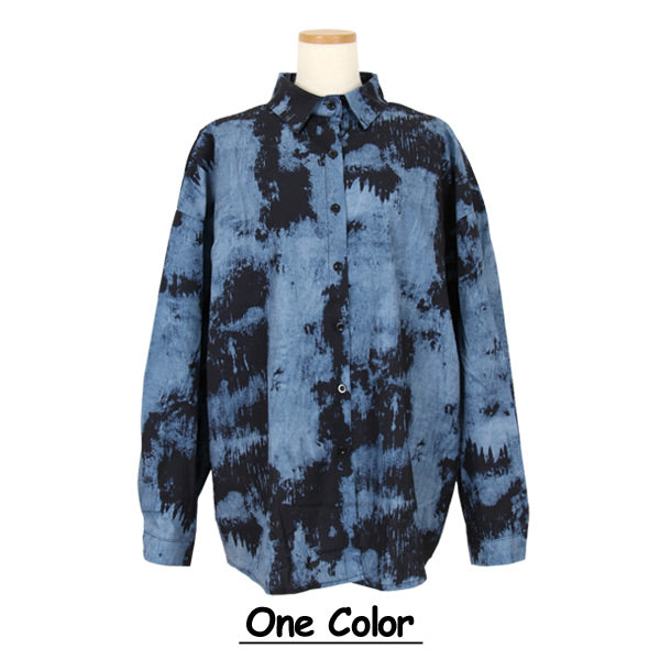 ダークモアレプリント オーバーシャツ