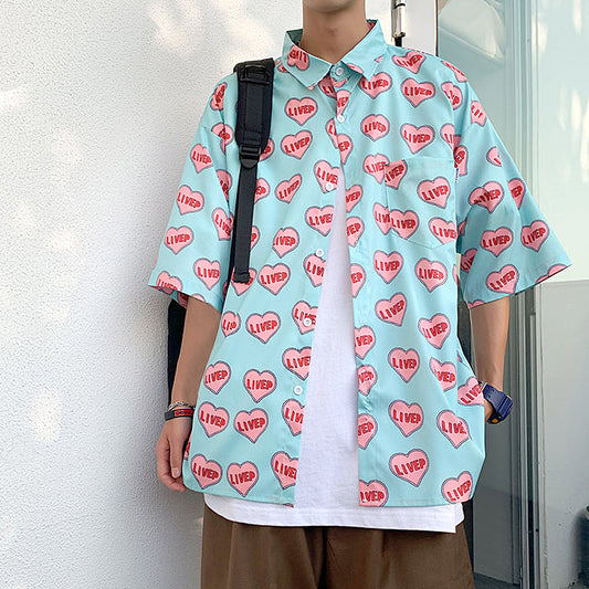 LIVEPハートの半袖シャツ