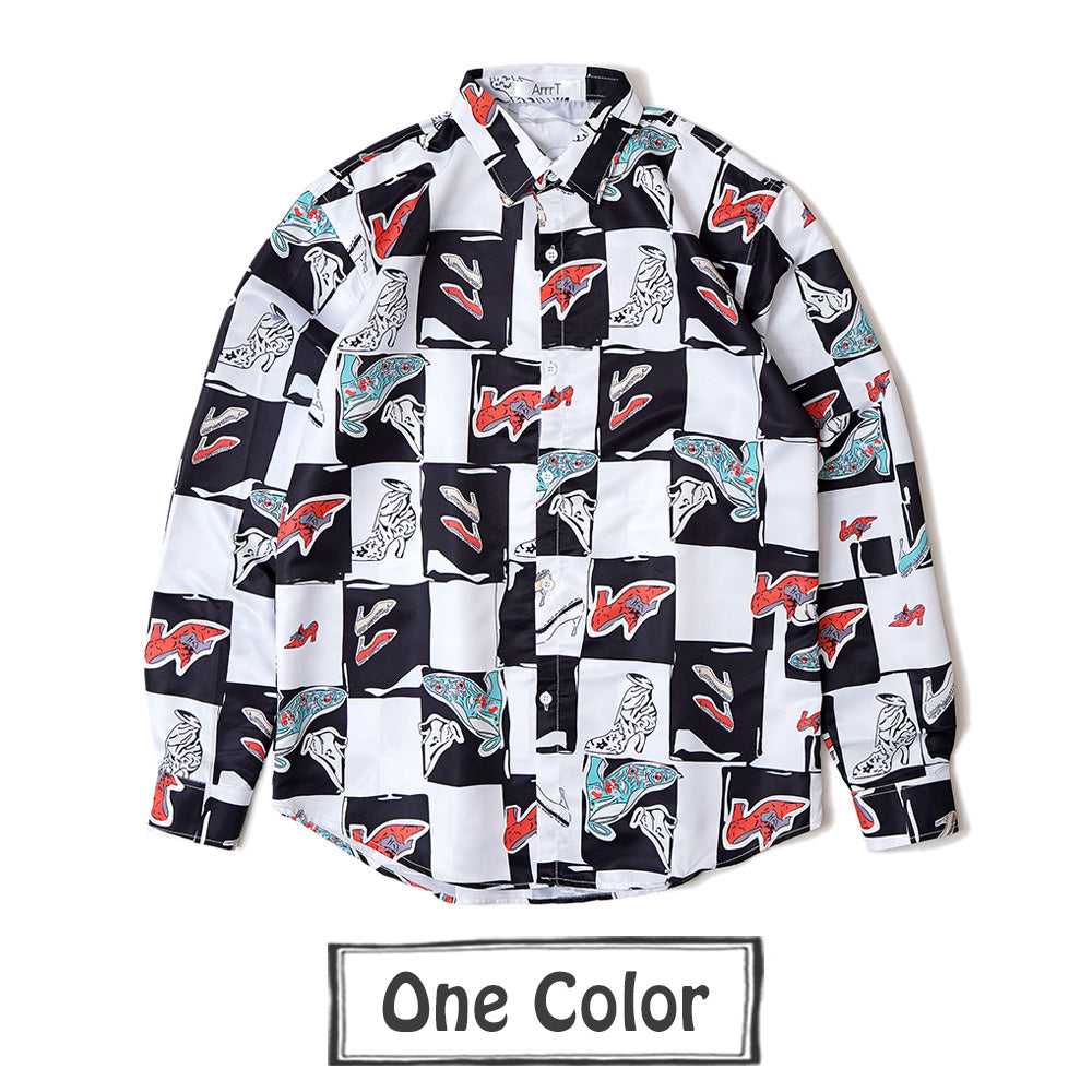 ヴィクトリアンパンプスのブロックチェック長袖シャツ