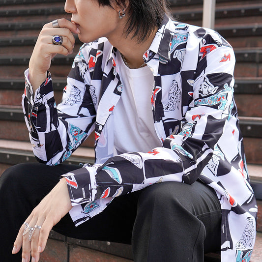 ヴィクトリアンパンプスのブロックチェック長袖シャツ