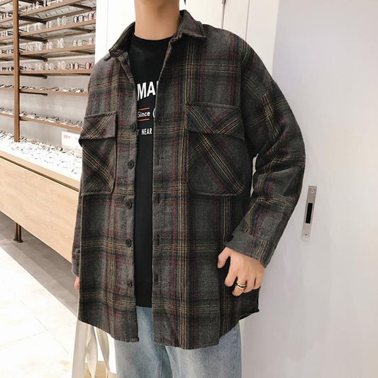 ヘビーウェイトネルチェック長袖シャツ