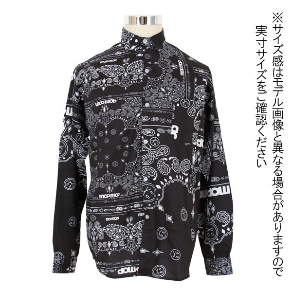 ペイズリーバンダナ柄長袖シャツ