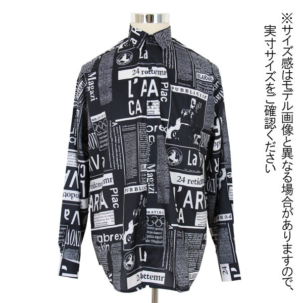 モノトーンロゴグラフィック長袖シャツ