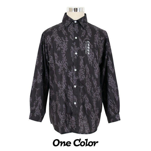 ノイズグラフィックプリント 長袖シャツ