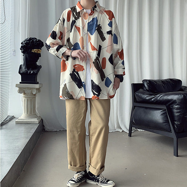 Retro color painted shirt