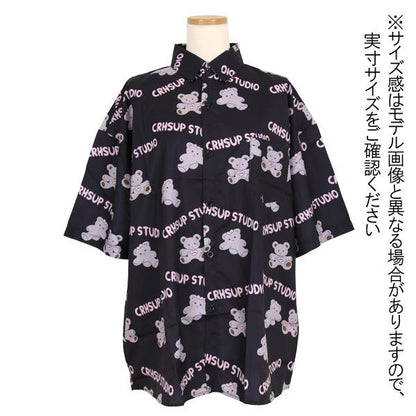 総ファンシークマ柄 ルーズシルエット半袖シャツ