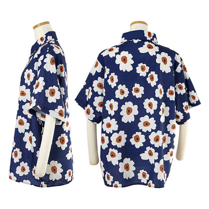 Retro Daisy Navy Blue Shirt
