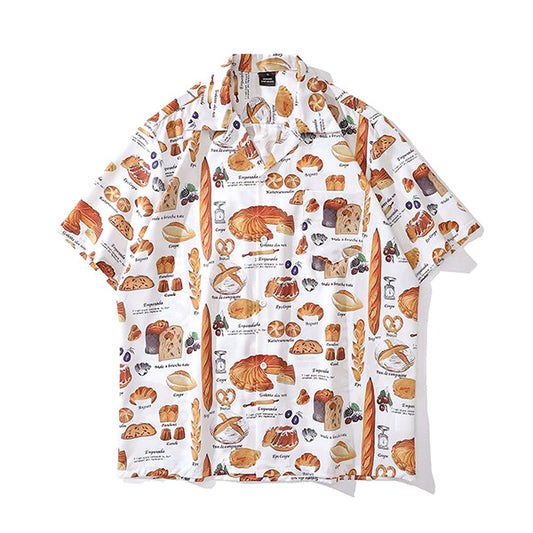 Baker's open shirt