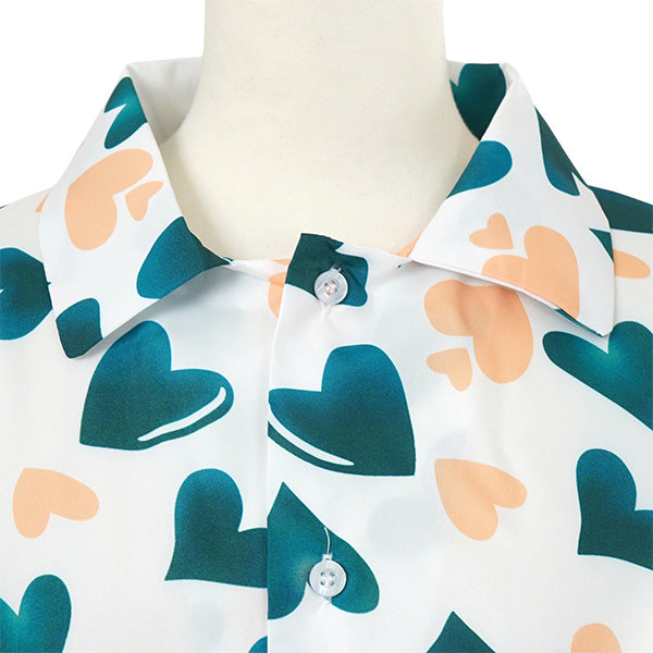 Green and peach shiny heart