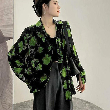 Green flowers and sheer
