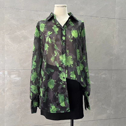 Green flowers and sheer