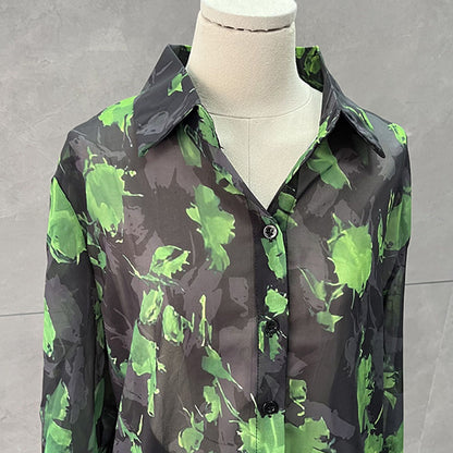 Green flowers and sheer