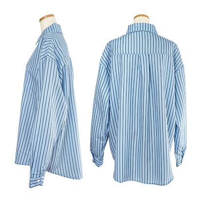 Blue and striped loose fit