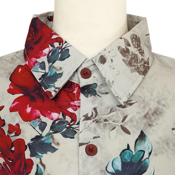 Gray decadence and red flowers