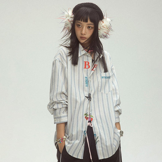 Motif embroidery and stripes