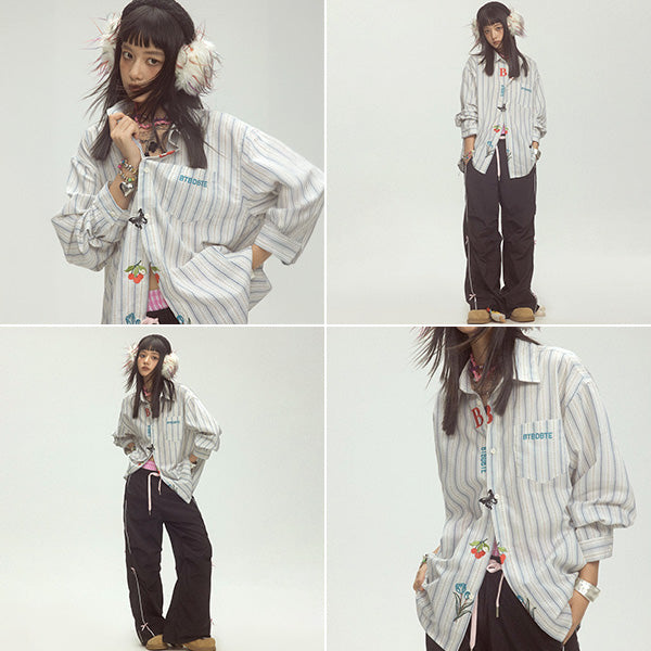 Motif embroidery and stripes