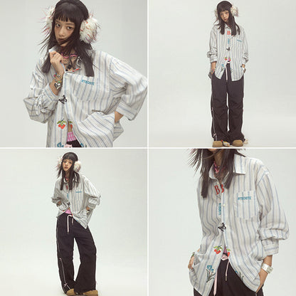 Motif embroidery and stripes