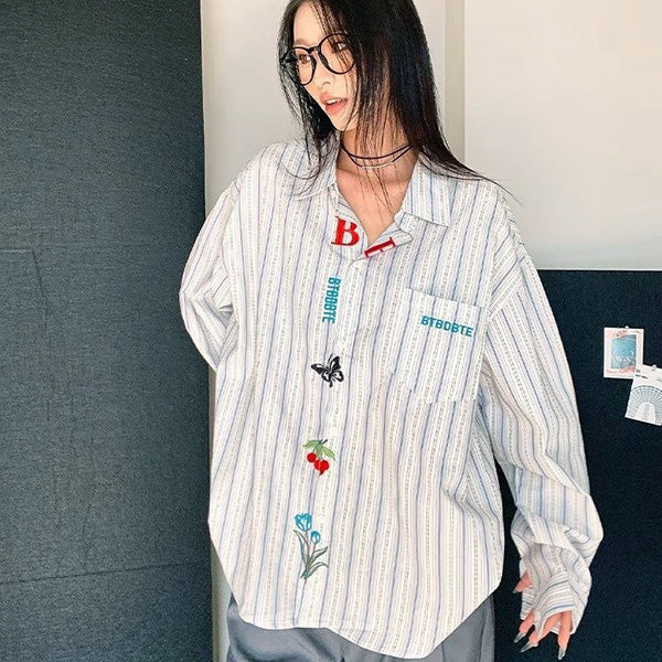 Motif embroidery and stripes