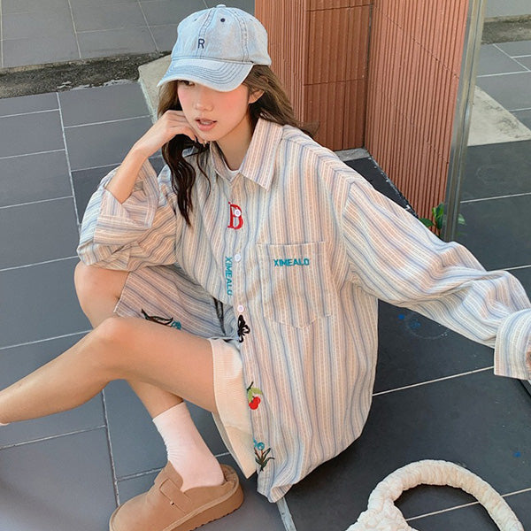 Motif embroidery and stripes