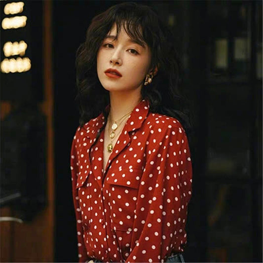 Red retro, polka dots