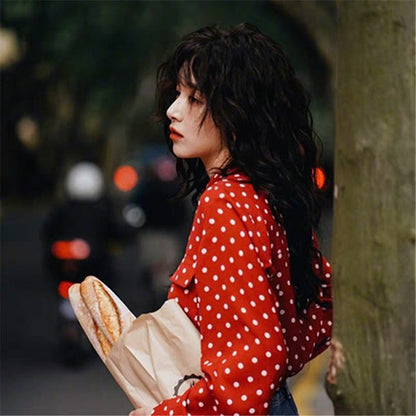 Red retro, polka dots