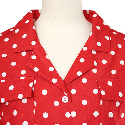 Red retro, polka dots
