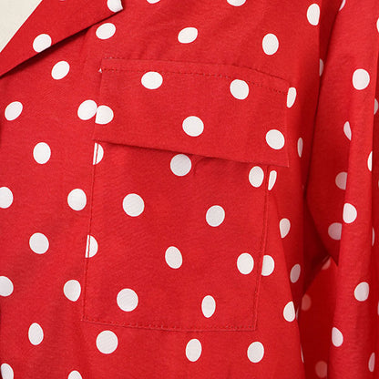 Red retro, polka dots