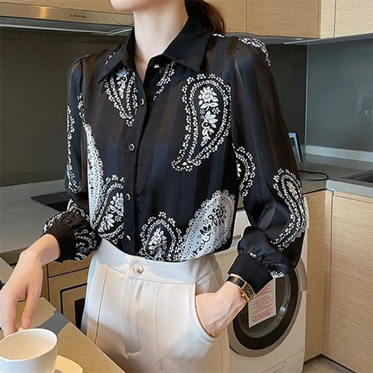 Sheer stripes and paisley