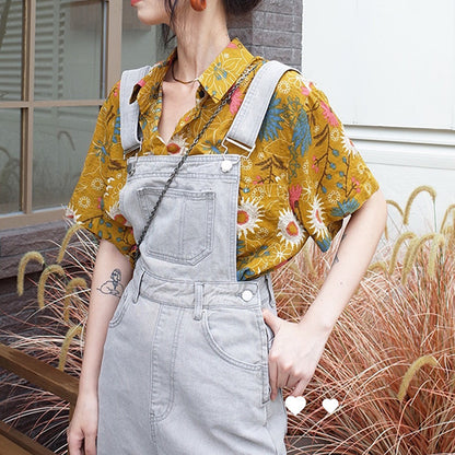 Mustard yellow floral aloha