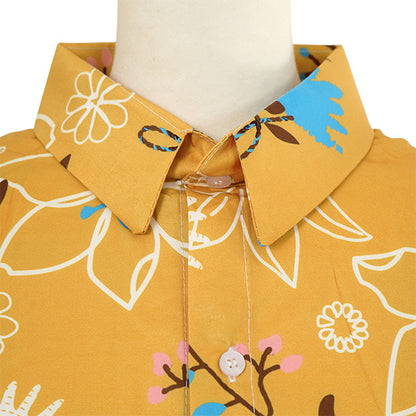 Mustard yellow floral aloha